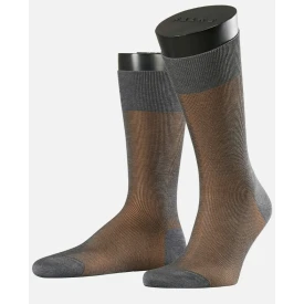 Falke Sokken Fine Shadow| Grijs Cognac