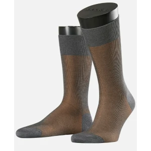 Falke Sokken Fine Shadow| Grijs Cognac