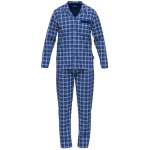 Götzburg Pyjama Knoop | Navy Blauw Geruit |  www.pietkoopmans.nl