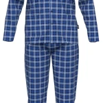 Götzburg Pyjama Knoop | Navy Blauw Geruit |  www.pietkoopmans.nl