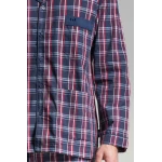 Götzburg Pyjama Knoop | Navy Bordo Geruit |  www.pietkoopmans.nl