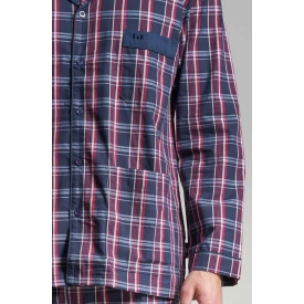 Götzburg Pyjama Knoop | Navy Bordo Geruit