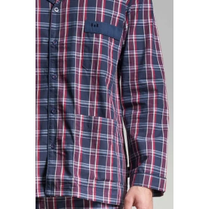 Götzburg Pyjama Knoop | Navy Bordo Geruit
