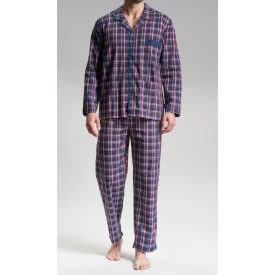 Götzburg Pyjama Knoop | Navy Bordo Geruit