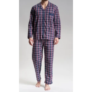 Götzburg Pyjama Knoop | Navy Bordo Geruit
