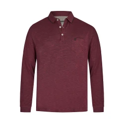 Hajo Polo Lange Mouw Soft | Gevlamd Rood
