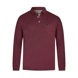 Hajo Polo Lange Mouw Soft | Gevlamd Rood