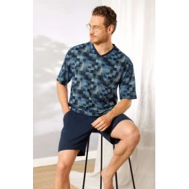 Hajo Pyjama Korte Mouwen | Print Blauw