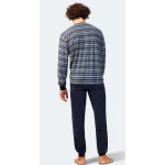 Hajo Badstof Heren Pyjama | Blauw | www.pietkoopmans.nl