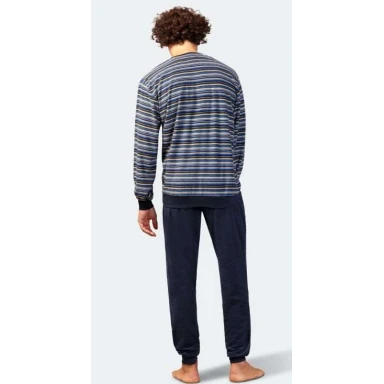 Hajo Badstof Heren Pyjama | Blauw | www.pietkoopmans.nl