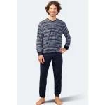 Hajo Badstof Heren Pyjama | Blauw | www.pietkoopmans.nl