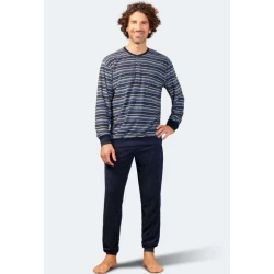 Hajo Badstof Heren Pyjama | Blauw