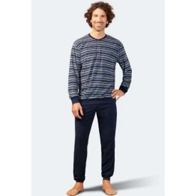 Hajo Badstof Heren Pyjama | Blauw
