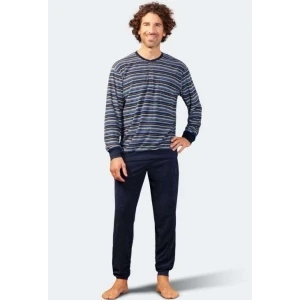 Hajo Badstof Heren Pyjama | Blauw