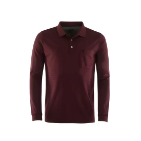 Hajo Polo Lange Mouw Soft | Bordeaux Streep
