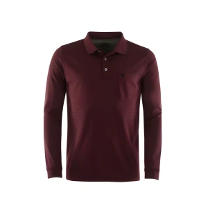 Hajo Polo Lange Mouw Soft | Bordeaux Streep