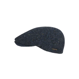 Hatland Walesso Flatcap | Blauw Visgraat