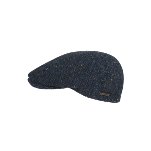 Hatland Walesso Flatcap | Blauw Visgraat