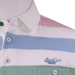 Monte Carlo Polo Korte Mouwen | Wit Gestreept