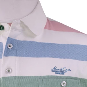 Monte Carlo Polo Korte Mouwen | Wit Gestreept