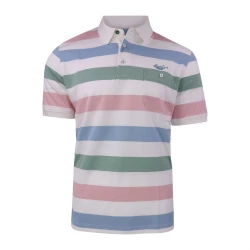 Monte Carlo Polo Korte Mouwen | Wit Gestreept