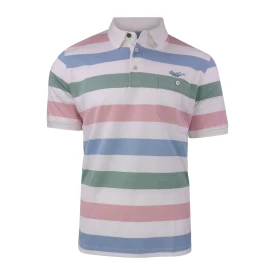 Monte Carlo Polo Korte Mouwen | Wit Gestreept