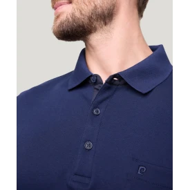 Pierre Cardin Polo Lange Mouwen | Effen Donkerblauw