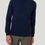 Pierre Cardin Polo Lange Mouwen | Effen Donkerblauw | www.pietkoopmans.nl