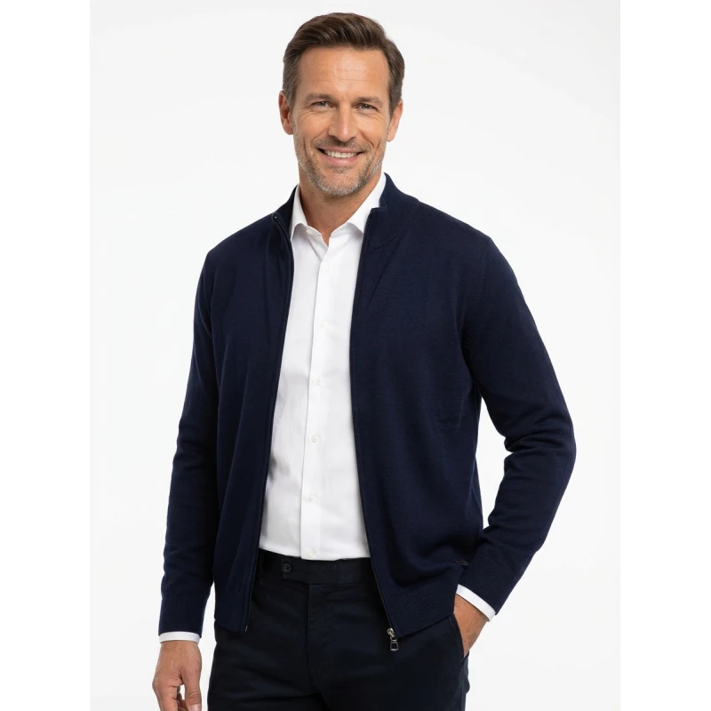 Pierre Cardin Merinowollen Vest | Blauw | www.pietkoopmans.nl