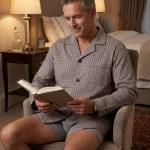 Robson Pyjama Jasje Flanel | Taupe Print | www.pietkoopmans.nl
