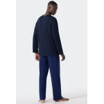 Lange Pyjama Schiesser | Effen Blauw  | www.pietkoopmans.nl