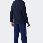 Lange Pyjama Schiesser | Effen Blauw  | www.pietkoopmans.nl