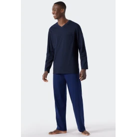 Schiesser Pyjama Tricot | Effen Blauw