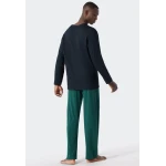 Lange Pyjama Schiesser | Marine Groen | www.pietkoopmans.nl