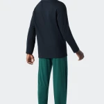 Lange Pyjama Schiesser | Marine Groen | www.pietkoopmans.nl
