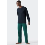 Lange Pyjama Schiesser | Marine Groen | www.pietkoopmans.nl