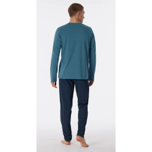 Schiesser Pyjama Tricot | Petrol Print