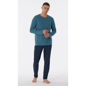Schiesser Pyjama Tricot | Petrol Print