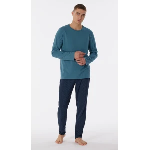 Schiesser Pyjama Tricot | Petrol Print