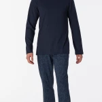 Schiesser Pyjama Tricot | Donkerblauw Print | www.pietkoopmans.nl