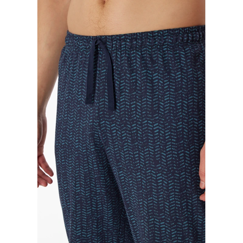Schiesser Pyjama Tricot | Donkerblauw Print | www.pietkoopmans.nl