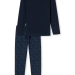 Schiesser Pyjama Tricot | Donkerblauw Print | www.pietkoopmans.nl