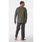 Lange Schiesser Pyjama Tricot | Taupe Streep | www.pietkoopmans.nl