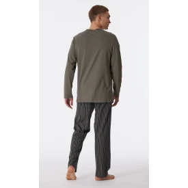 Lange Schiesser Pyjama Tricot | Taupe Streep