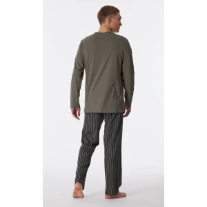 Lange Schiesser Pyjama Tricot | Taupe Streep