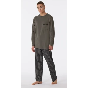 Lange Schiesser Pyjama Tricot | Taupe Streep