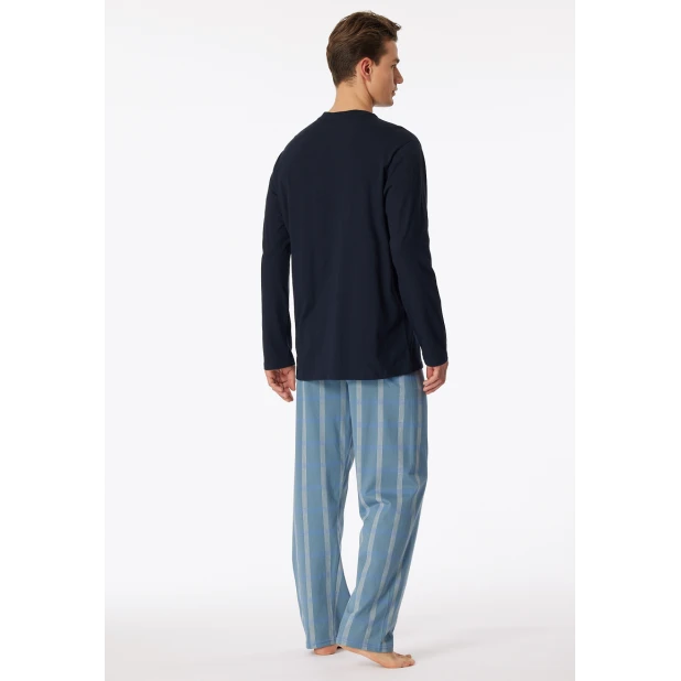 Schiesser Pyjama Tricot | Lichtblauwe Streep | www.pietkoopmans.nl