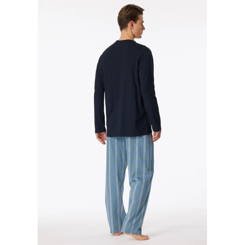 Schiesser Pyjama Tricot | Lichtblauwe Streep | www.pietkoopmans.nl