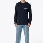 Schiesser Pyjama Tricot | Lichtblauwe Streep | www.pietkoopmans.nl