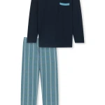 Schiesser Pyjama Tricot | Lichtblauwe Streep | www.pietkoopmans.nl